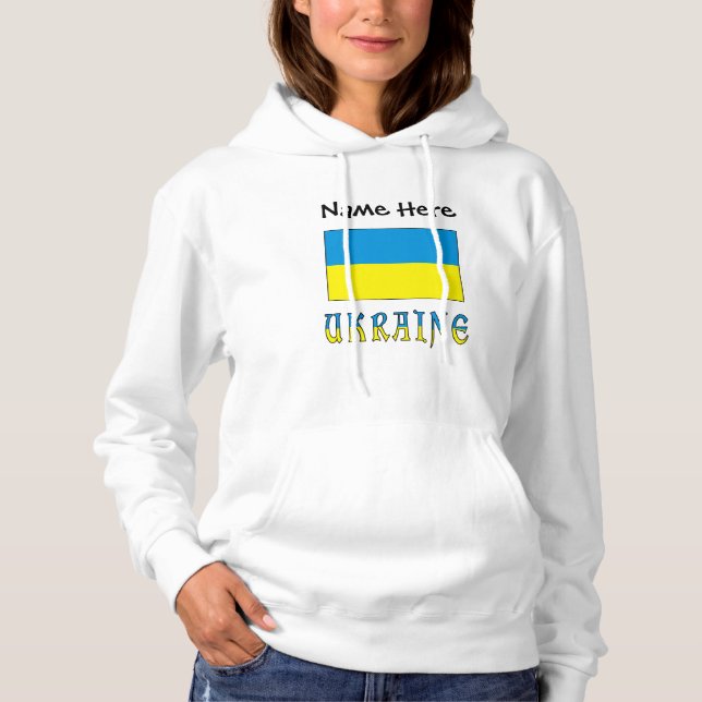 Pull À Capuche Ukraine et drapeau ukrainien personnalisés  (Devant)