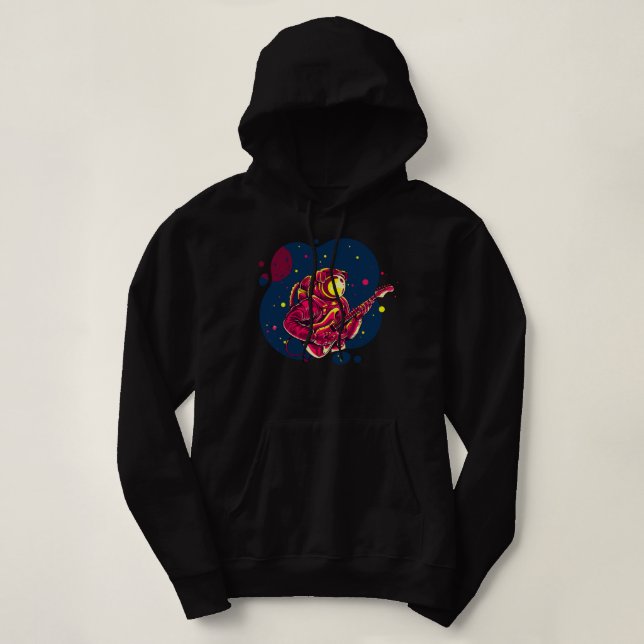 Pull À Capuche Un astronaute joue de la guitare dans Space_070 (Design devant)