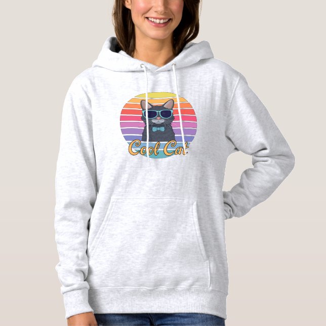 Pull À Capuche Un Chat Cool (Devant)