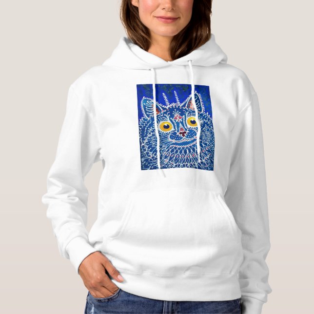 Pull À Capuche Un chat dans le style gothique par Louis Wain  (Devant)