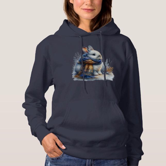 Pull À Capuche Un Hiver Cosy Souhaite À Un Lapin Spécial (Devant)