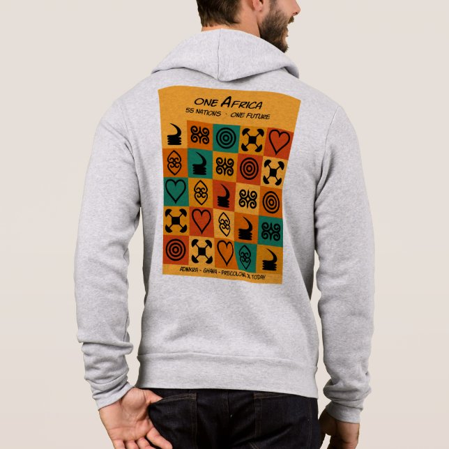 Pull À Capuche Une Afrique – Adinkra – Ghana -  (Dos)