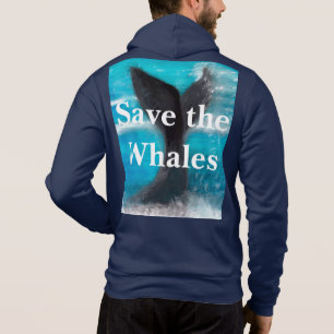 Pull À Capuche Une baleine à baleine - Sauvez les baleines bleu m