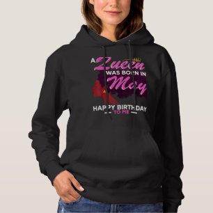 Pull À Capuche Une Reine Est Née En Mai Joyeux Anniversaire Pour 