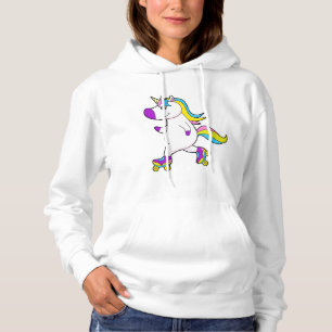Pull À Capuche Unicorne au patinage en ligne avec patins à roulea