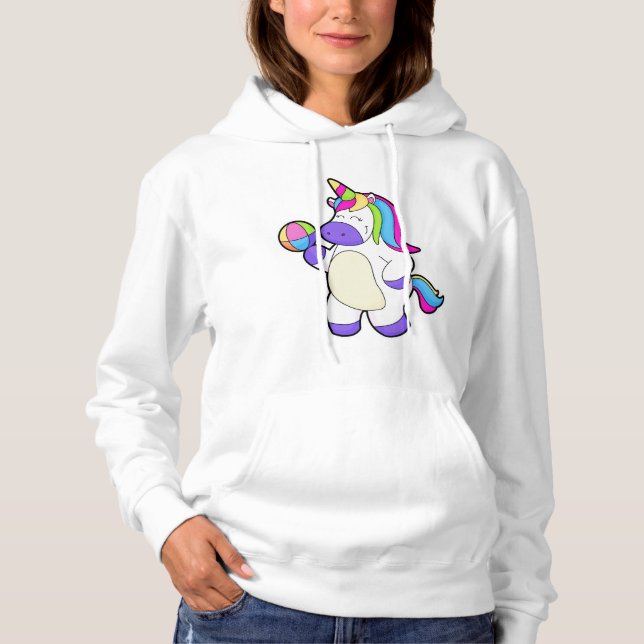 Pull À Capuche Unicorne avec volleyball (Devant)