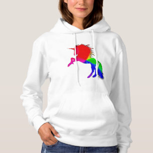 Pull À Capuche Unicorne fière de design coloré en verre de tôle