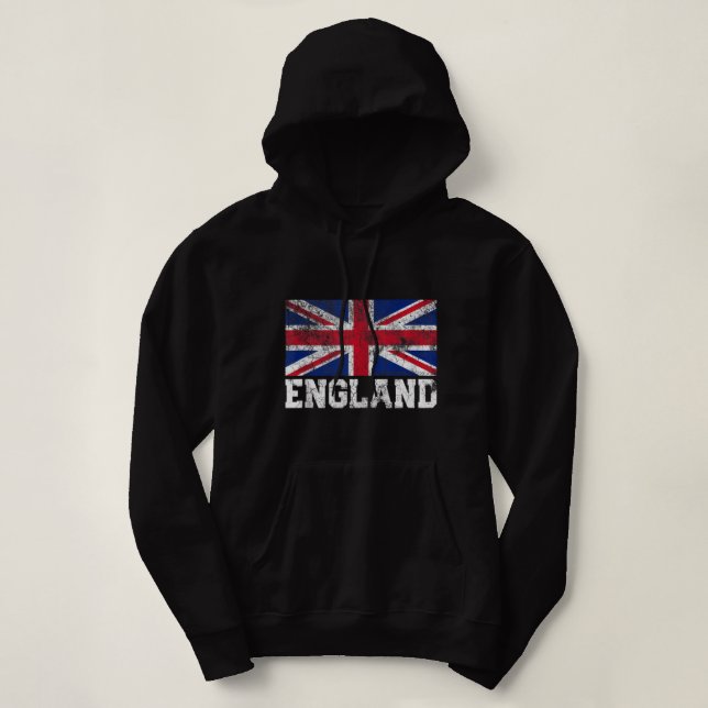 Pull À Capuche Union Jack Drapeau Royaume-Uni Angleterre Royaume- (Design devant)