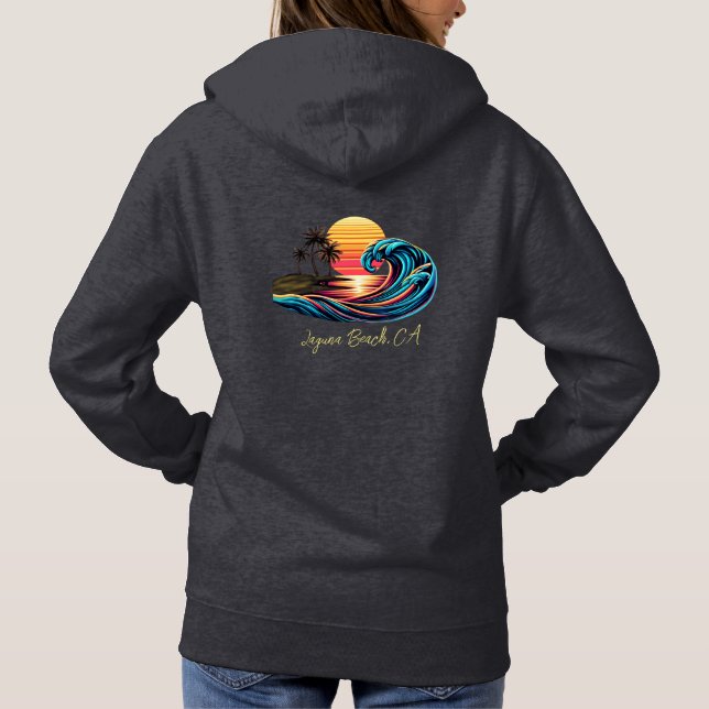 Pull À Capuche Vague de Surf rétro Sunset (Dos)