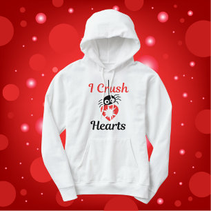 Pull À Capuche Valentine's I Crush Hearts mignon araignée