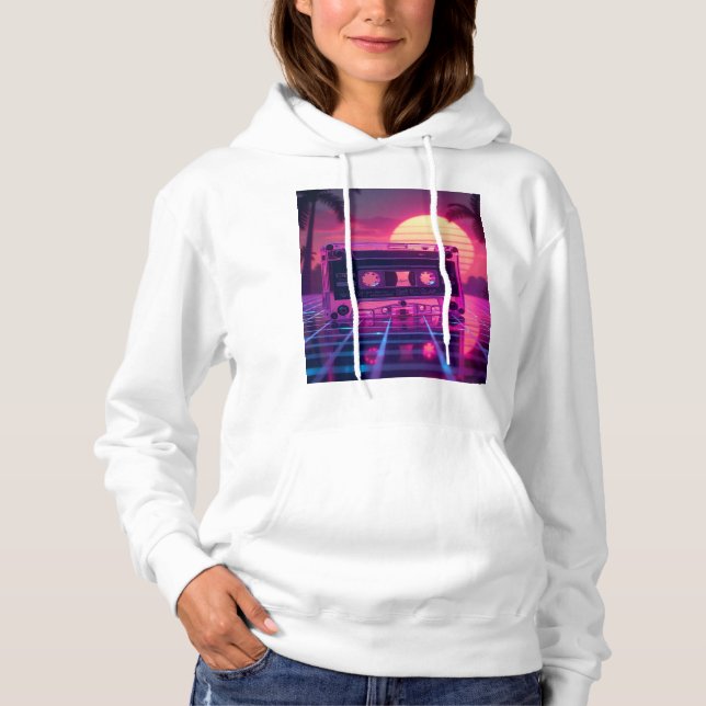 Pull À Capuche Vaporwave Aesthetic Music Design (Devant)