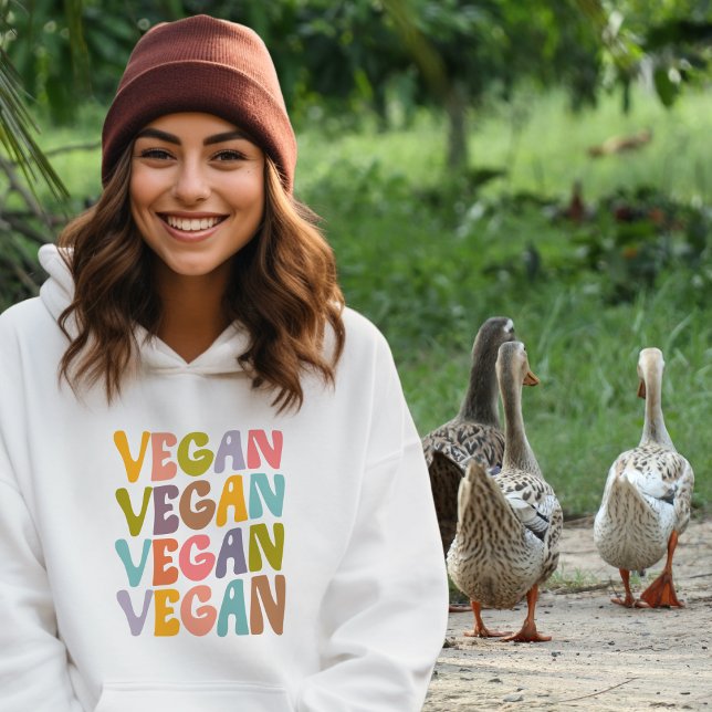 Pull À Capuche Vegan simple, Fleurs tendance Rétro (Créateur téléchargé)
