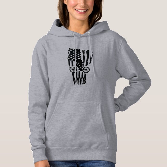 Pull À Capuche Vélo tout terrain drapeau américain Mtb patriotiqu (Devant)