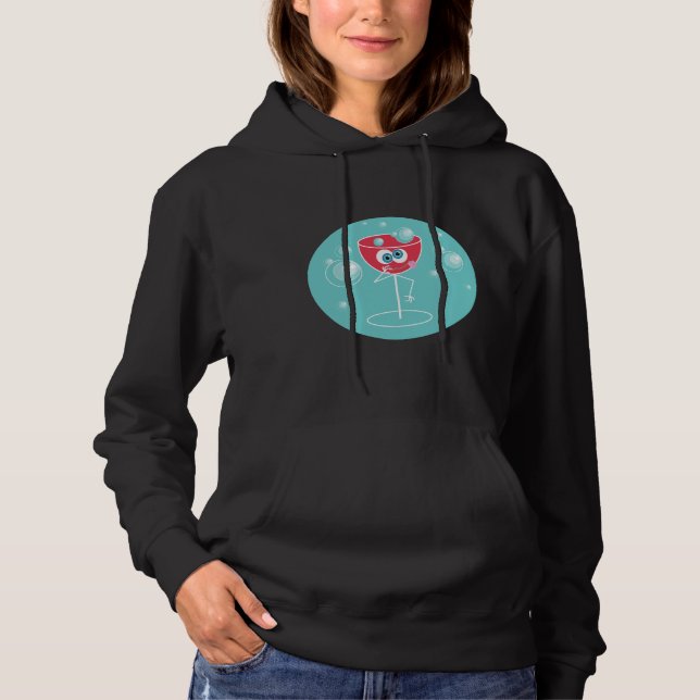 Pull À Capuche Verre de vin ivre (Devant)