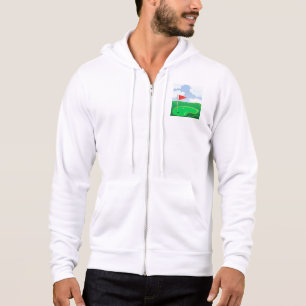 Pull À Capuche Vert de golf avec drapeau rouge et balle