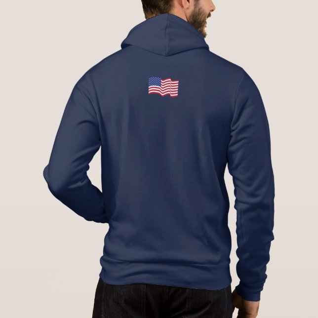 Pull À Capuche Veste à capuche avec drapeau américain personnalis (Dos)