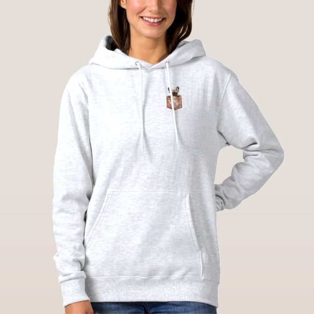 Pull À Capuche Veste à capuche avec poche de chiot Bouledogue Fra (Devant)