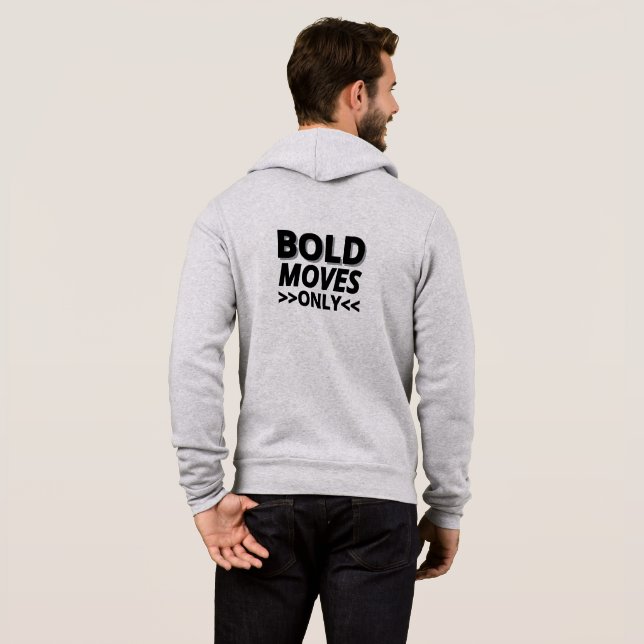 Pull À Capuche Veste cendre avec King devant et Bold Moves derriè (Dos entier)