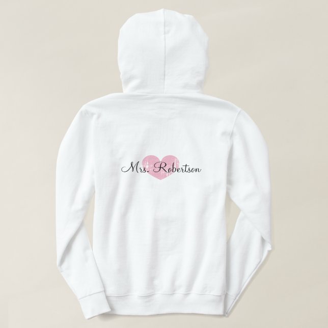 Pull À Capuche Veste zippée personnalisée Mme mariage pour la mar (Design dos)