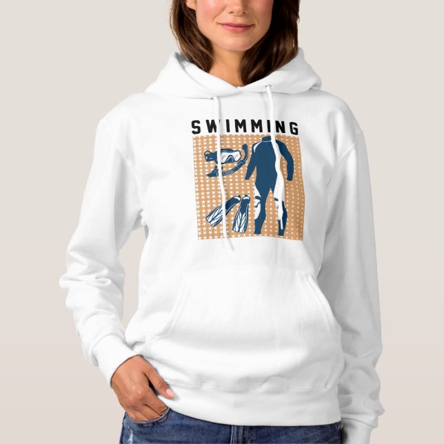 Pull À Capuche Vêtements de natation et lunettes (Devant)