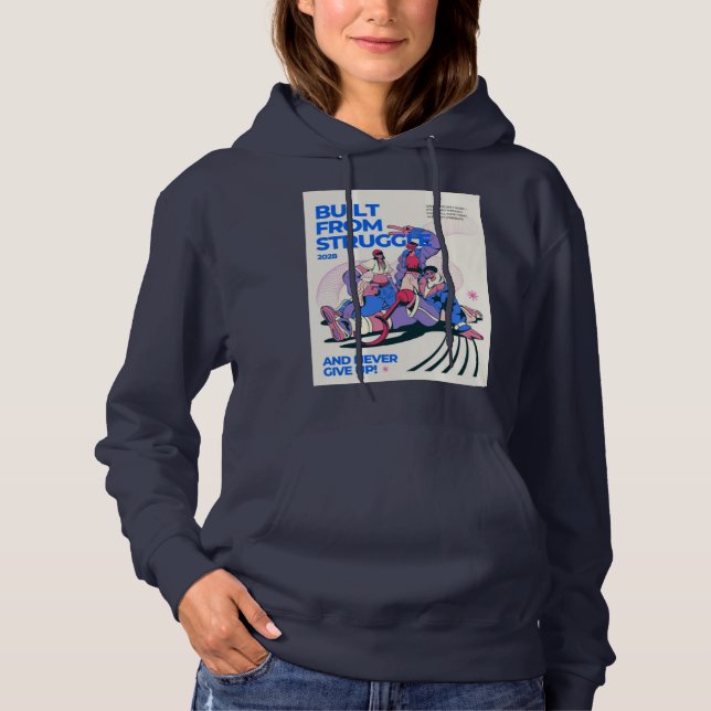 Pull À Capuche Vêtements de rue rétro urbains graphiques pour fem (Devant)