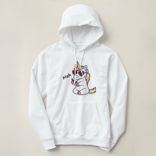 Pull À Capuche Vibes de Licorne Décontractée - Bof (Design devant)