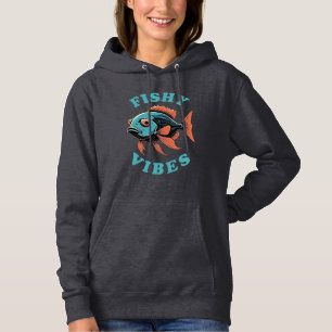 Pull À Capuche Vibrations Poissons - Poisson Drôle