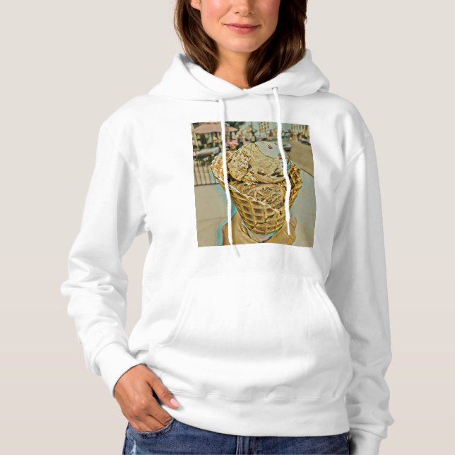 Pull À Capuche Vintage gaufre chocolat cône glacé (Devant)