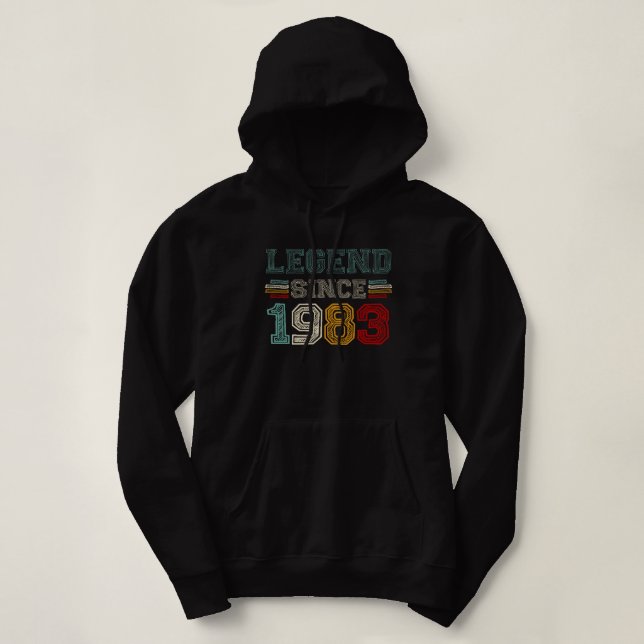 Pull À Capuche Vintage Retro Legend Since 1983 (Design devant)