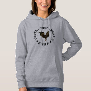 Pull À Capuche Vintage Russe coq chinois Nouvel An W Hoddie