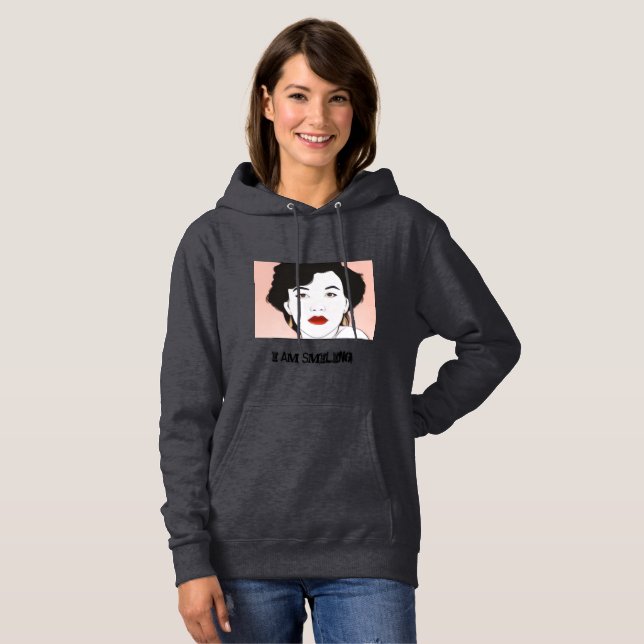 Pull À Capuche Visage de plage au repos  (Devant entier)