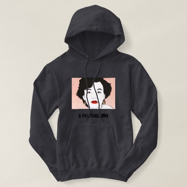 Pull À Capuche Visage de plage au repos  (Design devant)