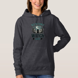 Pull À Capuche Visage de sorcière au repos design Halloween vinta