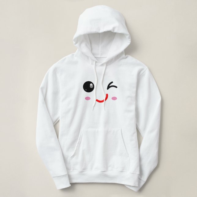 Pull À Capuche Visage éveillé, Sourire éveillé (Design devant)