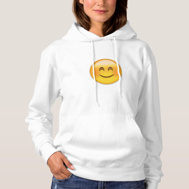 Pull À Capuche Visage souriant avec yeux souriants Emoji (Devant)