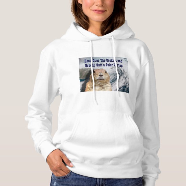 Pull À Capuche Vortex polaire du Jour de la marmotte (Devant)