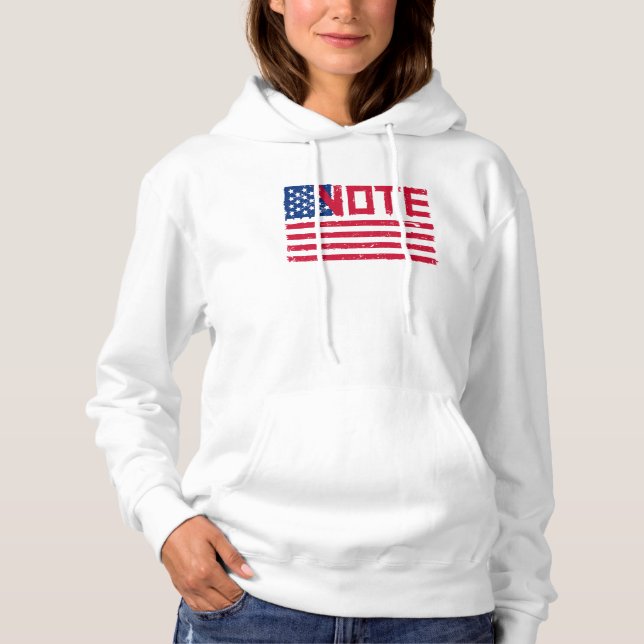 Pull À Capuche Vote avec vote avec drapeau américain (Devant)
