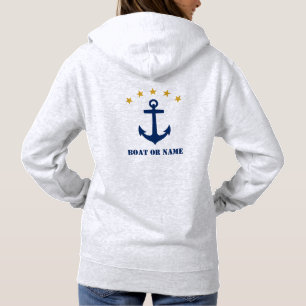 Pull À Capuche Votre bateau ou nom Ancre classique Marine Gold St