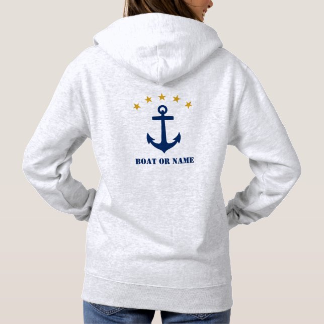 Pull À Capuche Votre bateau ou nom Ancre classique Marine Gold St (Dos)