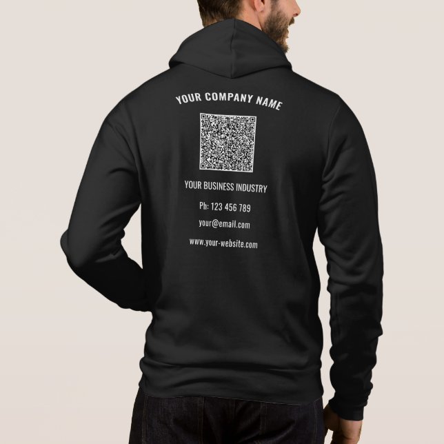 Pull À Capuche Votre logo d'entreprise Texte personnalisé et Code (Dos)
