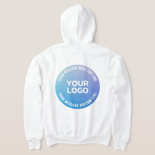 Pull À Capuche Votre logo Ombre de bleu à violet et texte circu