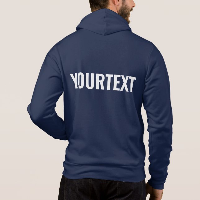 Pull À Capuche Votre Logo Photo Texte Mens Arrière Côté Imprimé (Dos)