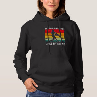 Pull À Capuche Votre petite amie aime mon swing softball pour hom