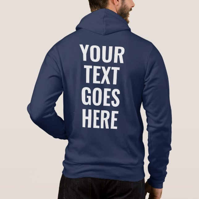 Pull À Capuche Votre texte élégant pour hommes avec impression mo (Dos)