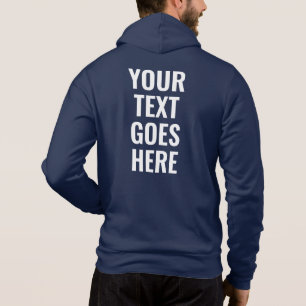 Pull À Capuche Votre Texte Image Mens Élégant À L'Arrière Imprimé
