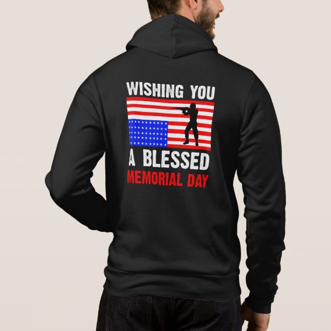 Pull À Capuche Vous souhaitant un Memorial Day béni-62237 (Dos)