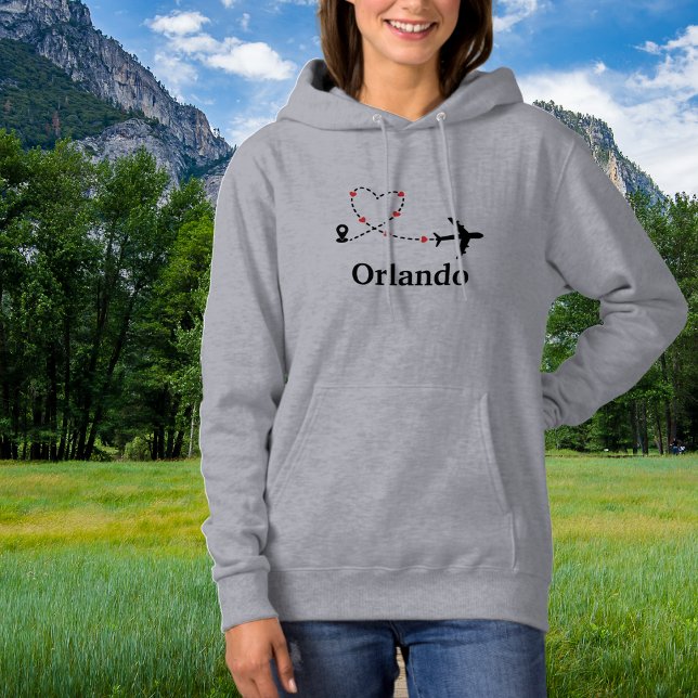 Pull À Capuche Voyage Avion & Cœur Emplacement Personnalisé (Créateur téléchargé)