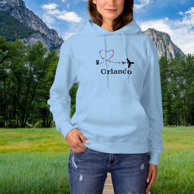 Pull À Capuche Voyage Avion & Cœur Emplacement Personnalisé (Créateur téléchargé)