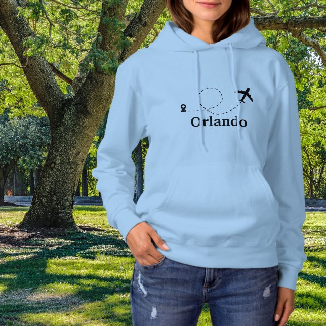Pull À Capuche Voyage avion simple et lieu personnalisé (Créateur téléchargé)
