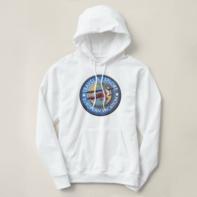 Pull À Capuche Voyage & Exploration Europe Vacances (Design devant)